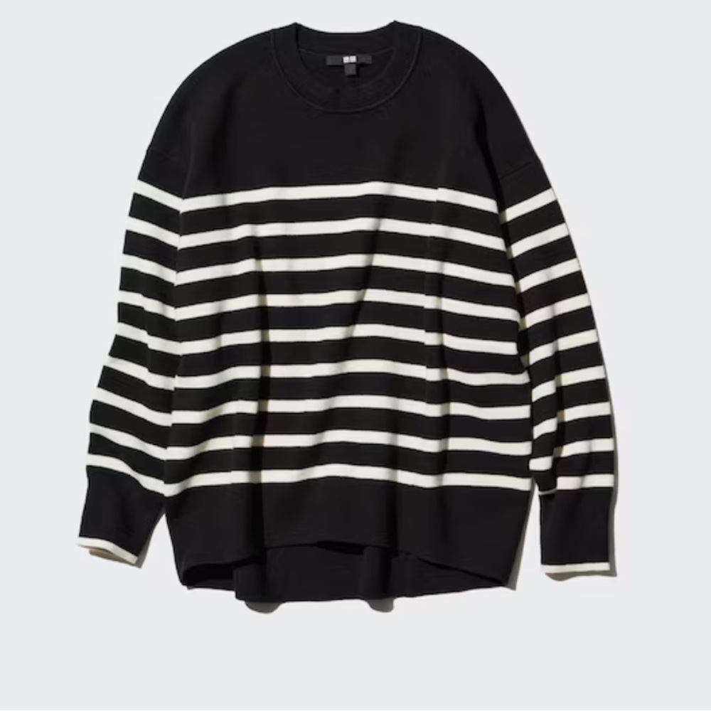 Uniqlo Smooth Cotton Relaxed Crew Neck Sweater 100% Cotton